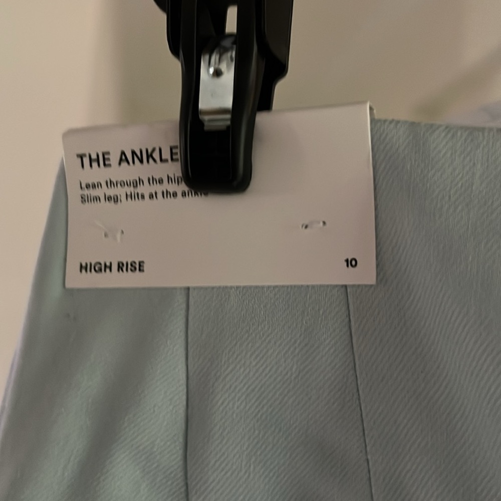 Ann Taylor Ankle High waste crop spring pastel color linen suit pants